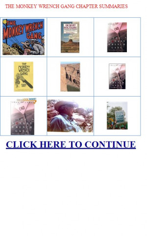 THE MONKEY WRENCH GANG CHAPTER SUMMARIES. . |THE MONKEY WRENCH GANG ...