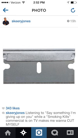 Following the picture of the Razor on his Instagram, the caption was ...