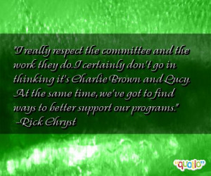 really respect the committee and the