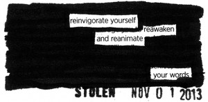 Reinvigorate – blackout poem by Jodi Hersh