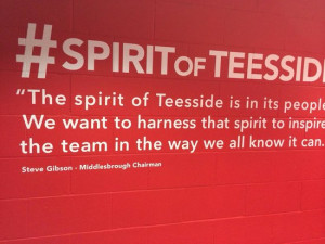 Riverside Stadium: Quote in the tunnel.