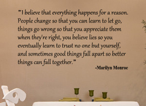 Details about I BELIEVE MARILYN MONROE QUOTE VINYL DECAL STICKER ART