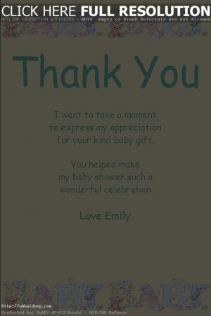 Thank You Quotes For Attending Baby Shower ~ baby shower thank you ...