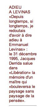 Jacques Derrida et Emmanuel Levinas (et surtout Maurice Blanchot)