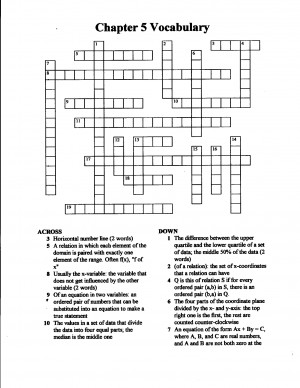 Algebra 1 Crossword Puzzle Words