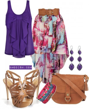 outfits, purple, purple skirts, purple summer outfits