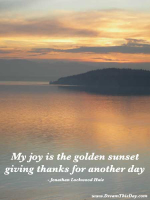 My joy is the golden sunset