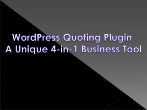 Unique Business Tool WordPress Quote Engine