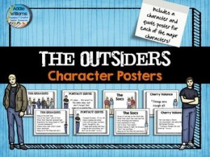 The Outsiders - 29 classroom posters of each of the major characters ...