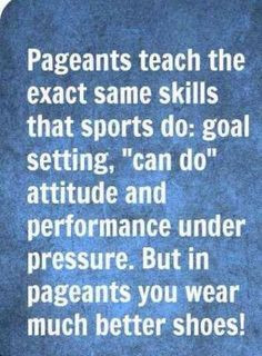 Pageantry vs Sports. Not, saying sports are bad BUT I am saying ...