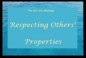 Respect Others Property Respecting others' properties: