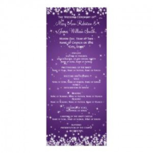 Elegant Wedding Program Winter Sparkle Purple Personalized Invitation