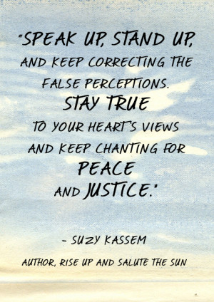 Speak up and stand up and keep correcting the false perceptions. Suzy ...