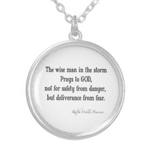 Vintage Emerson Inspirational Courage Quote Necklace