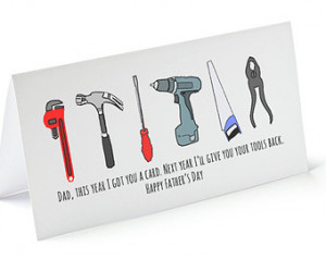Funny Father's day card, tools, blank inside, happy father's day ...