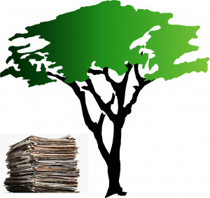 How much newspaper must be recycled to save one tree?