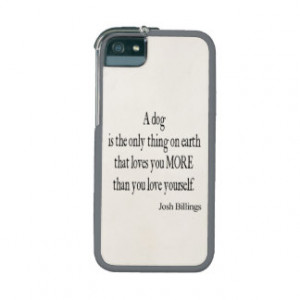 Vintage Josh Billings Dog Love Yourself Quote Cover For iPhone 5/5S