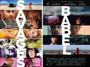 Film Poster Showdown: ‘Savages’ Vs. ‘Babel’