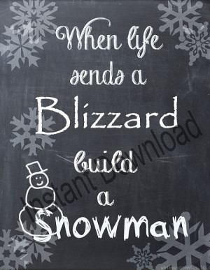 Chalkboard Printable Blizzard Snow Quote Instant Digital Download ...