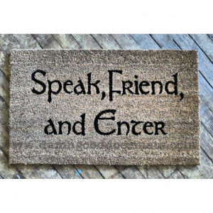 lord of the rings tolkien quote speak friend and enter novelty doormat ...