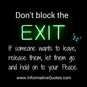 You can’t control another person. You have to find your own peace.