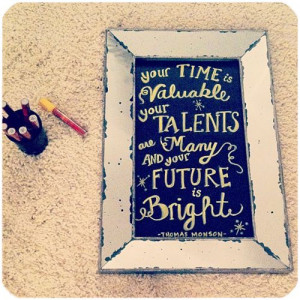 Handwritten Chalkboard Art + awesome quote