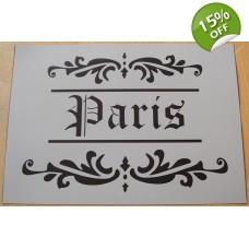 ... style Paris scrolled shabby chic fabric, furniture or wall stencil