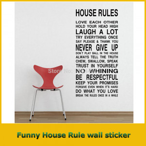 Funny House Rule Quote Motto Dictum Vinyl Decal PVC Removable Wall ...