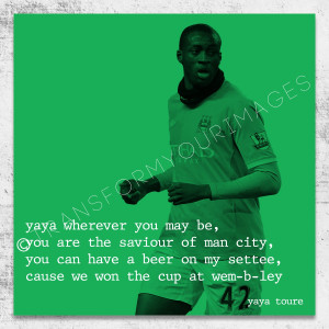 man city yaya toure quote 2 square wall art