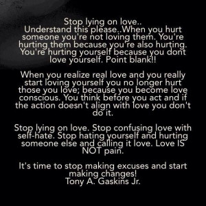 Stop lying on love