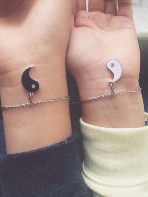 jewels bracelets cute friends black and white black white bff yin yang ...