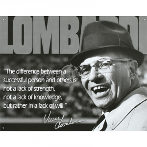 Vince Lombardi Successful Person Quote Sports Retro Vintage Tin Sign