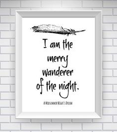 ... Night's Dream, Shakespeare quote, Shakespeare poster, quote print