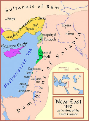 Crusader States and the Near East in 1190