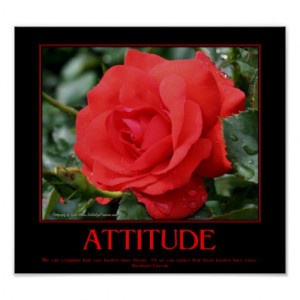 Red Roses Thorns Motivational Attitude Quote Poster