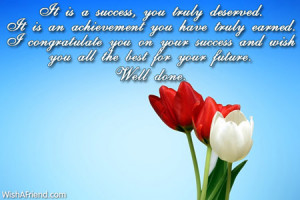 ... on your success and wish you all the best for your future. Well done