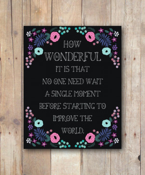 Anne Frank Quote, Improve The World, printable kids wall art printable ...