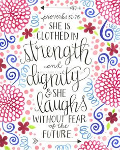 Proverbs 31 Woman Print: She is clothed in by SarahACampbellDesign ...