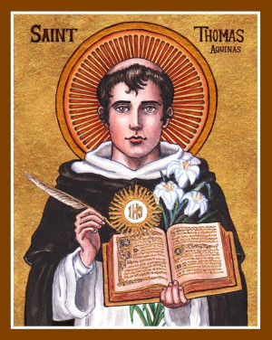 Saint Thomas Aquinas, aka Thomas of Aquin or Aquino, Doctor Angelicus ...