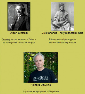 images of Albert Einstein, the Indian holy man Vivekananda and Richard ...