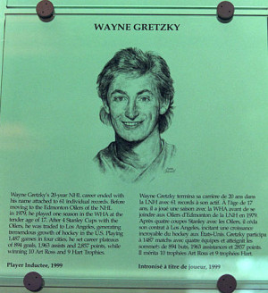 Gretzky was inducted into the Hockey Hall of Fame on November 22, 1999 ...