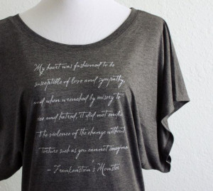 Frankenstein's Monster Literary Top- Mary Shelley Quote- Women's Flowy ...