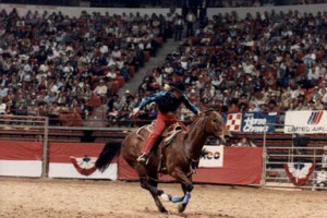 Charmayne James and Scamper complete a run, bridleless, during the ...