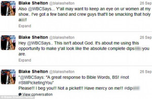 Blake Shelton Funny Tweets Hilarious: blake didn't take