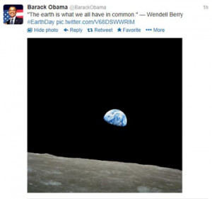 President Obama tweeted a Wendell Berry quote on Earth Day