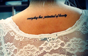 Neck Quote Tattoo Women