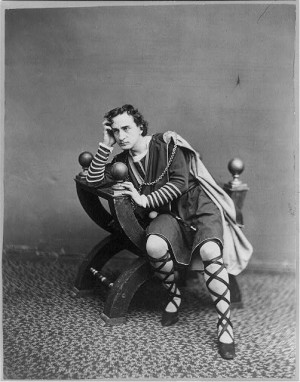 Actor Edwin Booth (brother of John Wilkes Booth), as Hamlet. Photo by ...