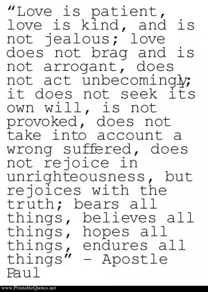 Apostle Paul on Love