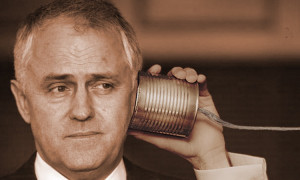 Communications Minister Malcolm Turnbull test drives the NBN