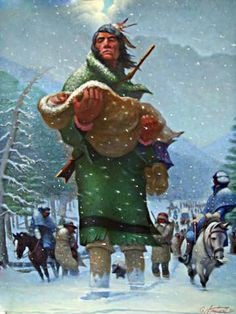 George Hudson carrying his Mother on the Trail of Tears in the winter ...